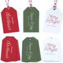Beautiful Modern Christmas Gift Tags - 48 Quality Christmas Name Tags with String for Personalizing Your Holiday Presents - Spread Joy and Cheer with These Festive Paper Labels