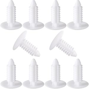 10 Pcs White Bumper Plugs, License Plate Hole Plugs, Plastic Push Pins Automotive, Bumper Hole Plugs, Push Clips Automotive for 8mm Rivets Car Plate Hole (White)