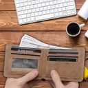 THTCSQ Godfather Gifts,Leather Wallet for Men, Engraved Personalized Leather Wallet,Father's Day Gift, Birthday Gifts,Christmas Gifts,Thanksgiving Gifts (Best Godfather)