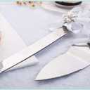 TIHOOD Set of 2 Rustic Wedding Cake Knife and Serving Set with Twine Heart Love Wood Tag Burlap Lace Wedding Cake Knife