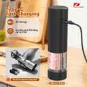 2 in 1 Electric Salt and Pepper Grinder Set (USB Rechargeable), Automatic Salt and Pepper Mill with LED Lighting, One-Handed Operation Adjustable Coarseness - Perfect for Kitchen, BBQ Gifts (Black)