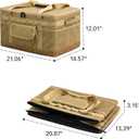 57L Tactical Camping Storage Bag - Khaki, Waterproof, Foldable Utility Tote Bag with Axe Holder, Outdoor Picnic Organizer for Camping, Hiking, BBQ,Trunk Organizer, X-Large