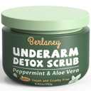 Armpit Detox Scrub 8.8 oz with Peppermint, Aloe Vera and Walnut Shell Powder, Underarm Scrub Helps on Removing Odor, Deep Cleanse & Exfoliating, Also for Legs, Knee, Feet, Hands Whole Body