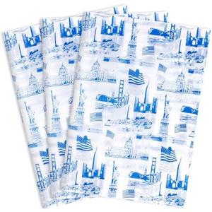 MR FIVE 60 Sheets Blue American Buildings Tissue Paper Bulk,14" x 20",Blue Iconic Buildings Pattern Tissue Paper for Gift Bags,Blue Tissue Paper for Independence Day 4th of July Holiday Party 2 PACK