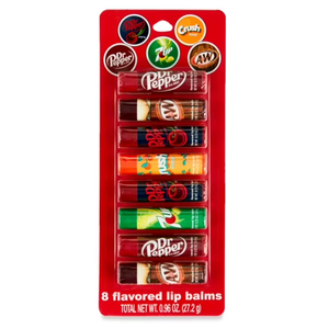 Dr. Pepper Lip Balm Set, 8 Pack, Multiple Flavors, 27.2g