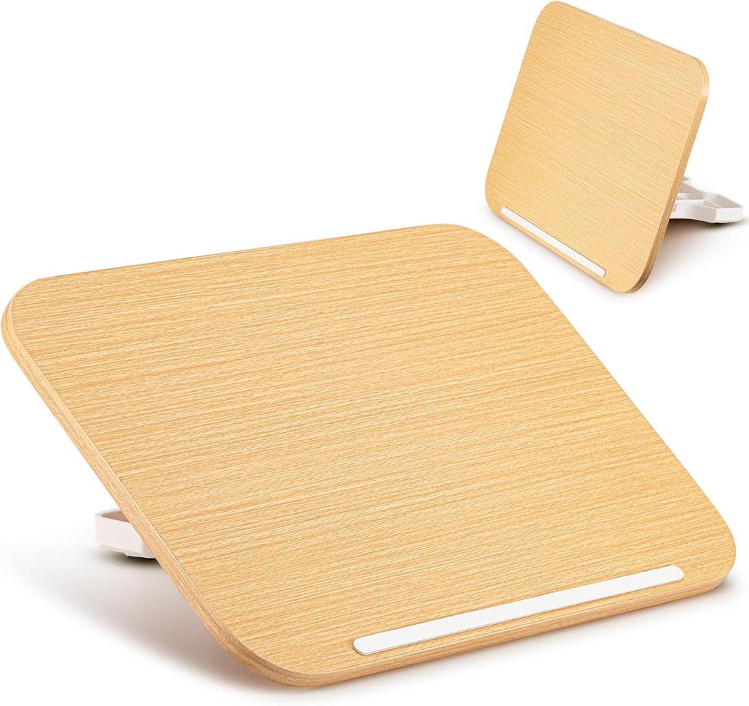 Slant Board - 13.5 x 9.3 Inch Sloped Surface to Improve Handwriting Legibility - Wood Writing Slope - Adjustable Slanted Clipboard for Home, Art, Office (1 Pc)