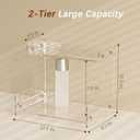 Bathroom Counter Organizer Countertop 2 Tier Storage Acrylic Corner Makeup Organizer for Perfume Stand, Vanity Holder, Dresser Tray, Spice Rack, Skincare, Coffee Bar, Room Decor (Clear)