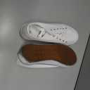 Rominz Women's White Platform Sneakers PU Leather Platform Shoes Classic Black Low Top Sneakers Casual Walking Shoes for Women (7.5)