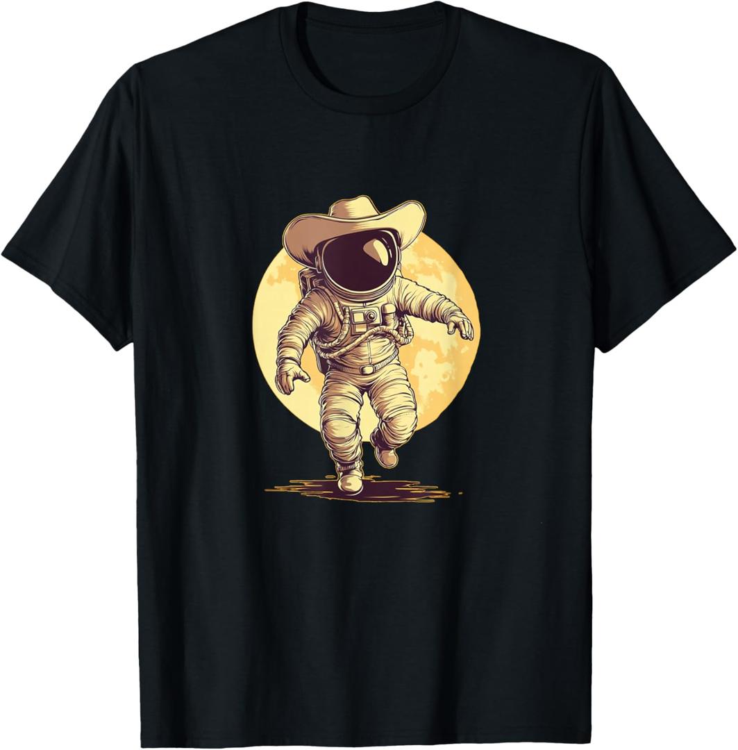 Astronaut Cowboy Costume for Rodeo and Space Lovers T-Shirt, Size M