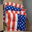 Geetery 4 Pcs July 4th Patriotic Decor Outdoor Chair Cushions with Ties for Patio American Flag Cushion Case for Dining Chairs Kitchen Home Living Room Independence Day Pool(15.5 x 15.5 Inch)