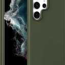 Meifei case for Galaxy S22 Ultra (SM-S908U / SM-S908U1), Liquid Silicone Case Dual Layer Hard PC Soft Silicone Rubber Bumper Slim Fit Protective Phone cover for Samsung S22 Ultra 6.8" 2022, Dark Green