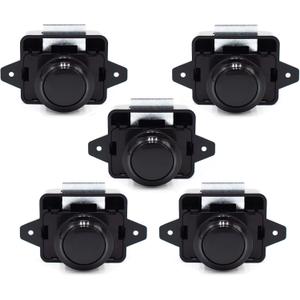 5pcs Push Button Cabinet Latch Lock for RV Motorhome Camper Caravan Yachts (ABS)-Black