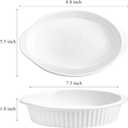 Foraineam 4 Pack 15 oz White Porcelain Oval Baking Dishes, 8.8 x 5.5 x 1.8 Inch Au Gratin Pans Small Table Serving Dish, Lasagna Pan Crème Brulee Bakeware Set with Double Handles, Dishwasher Oven Safe