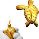 WEQTETJU Vintage Metal Butane Gold Turtle Lighter, Portable Cool Soft Flame Lighters, Refillable Novelty Vintage Lighters for Men Fireplace Candle Camping BBQ (Without Gas)