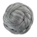 IMISSU Large Size Dancer Braided Chignon Hair Cover Donut Hairpieces Scrunchie Hair Bun Wig Updo on Wedding Party (M3 Grey)