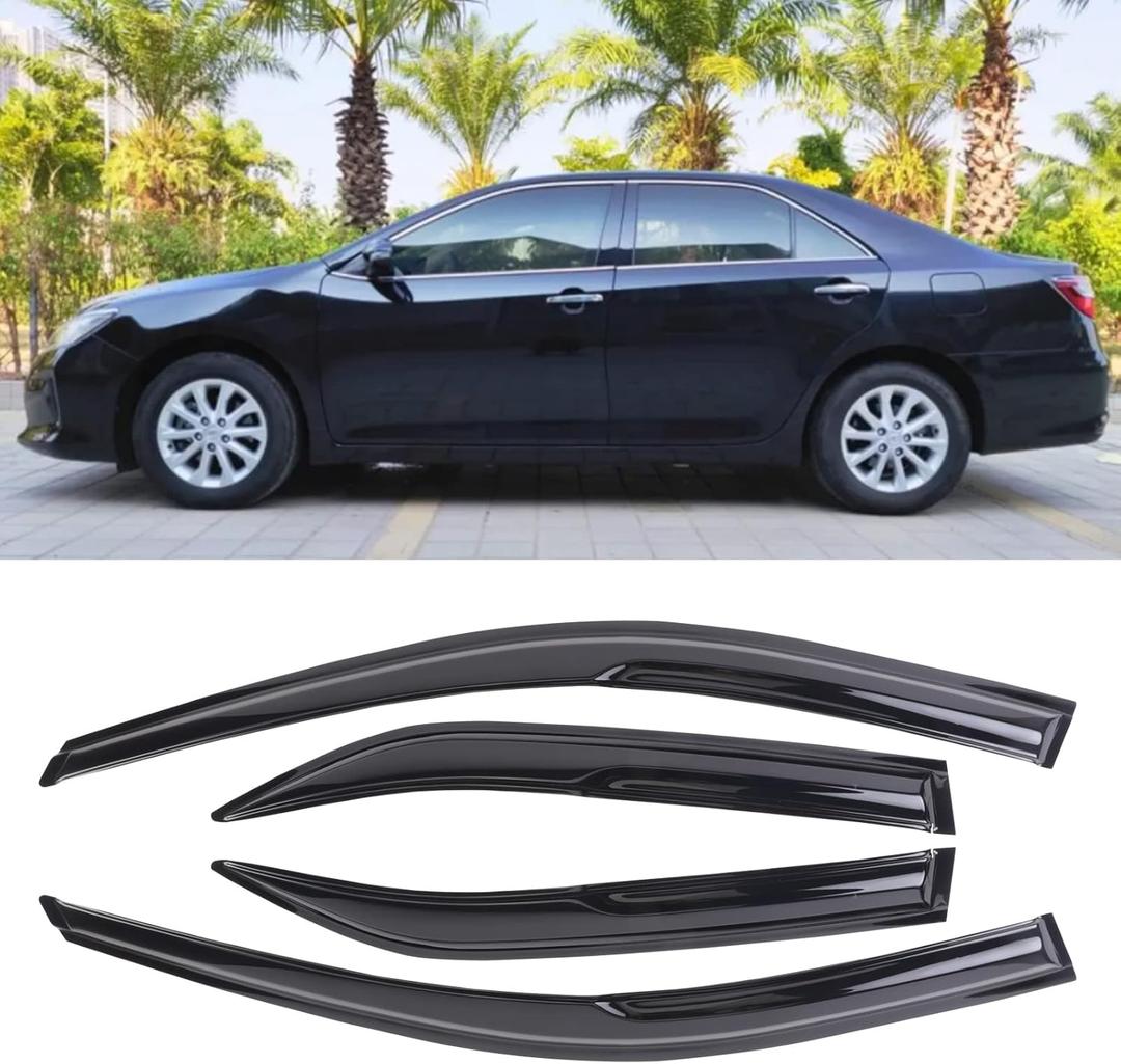 Window Visor Tape-on Side Compatible with 2012-2017 Toyota Camry Window Visor Deflector Rain Guard Window Visors for Cars, Vent Deflector 4 pcs 94822