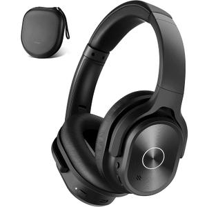 ZIHNIC Active Noise Cancelling Headphones, 40H Playtime Wireless Bluetooth Headset with Deep Bass Hi-Fi Stereo Sound,Comfortable Earpads for Travel/Home/Office (Black)