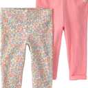 Little Planet by Carter's Unisex-Baby 2-Pack Ribbed Pants Made with Organic CottonPants (Meadow Mix, Just Pink)