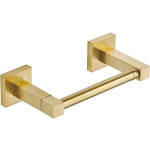 Toilet Paper Holder,Stainless Steel Double Post Pivoting Toilet Paper Holder,Adjustable Change The Rolls Tissue Holder for Bathroom,Brushed Gold