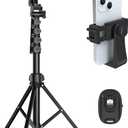 Liphisy 64 Tripod for Cell Phone & Camera, Phone Tripod with Remote and Phone Holder, Sturdy & Stable Height Adjustable Multi-Angle Shot Selfie Stick Tripod for Video Recording