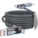 4 in 1 Charging Cable, 240W USB to USB C Cable 10 ft, Fast Charging Multi Charger Cord with Type C/ USB A/ L Port for iPhone 16/ 15/ 14 Series MacBook iPad Pixel Samsung Switch PS5 Tablet and More