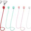Magnetic Anti-Lost Straps for AirPods,Colorful Soft Silicone Sports Lanyard, Neck Rope Cord (Red/Pink/Green/White)