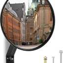 12 inch Acrylic adjustable traffic convex mirror, outdoor road safety wide-angle mirror, suitable for parking lots, lanes, warehouses and other places