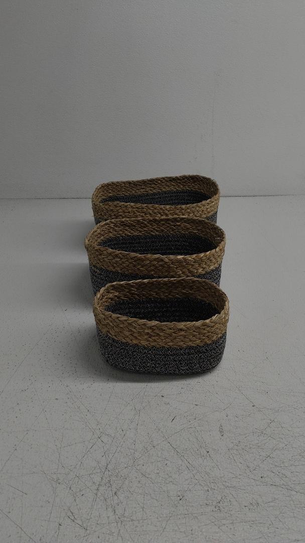 Baskets, Set of 3 for Home, Office, Dorm Room, Living Room, Bedroom, Bathroom, Nursery Storage and Organization (13x9x5/11x8x5/8x6x4inch)
