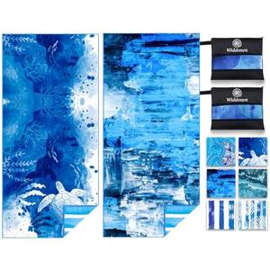 Widdonen Lightweight Thin Microfiber Beach Towel Sand Free Quick Dry Absorbent Compact Soft Pool Swim Travel Towels Extra Large Oversized Beach Accessories Packable Essentials Stuff Gifts for Adult