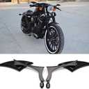 Black 8mm/10mm Motorcycle Spear Blade Rear View Side Mirrors for Cruiser Chopper Sportster Dyna Softail Street Bike Scooter Dirt Bike