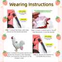 MANON ROSA Chicken Diapers Bantam Hens - Reusable 3-Piece Set with Bow Ties Poultry Nappies Washable Waterproof for Geese Pet Ducks Silkie (Floral S)
