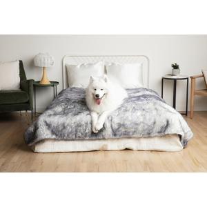 PupProtector Waterproof Throw Blanket for Dogs and Cats, Pet Blanket Cover for Couches, Sofas, Beds, Car Seats, Furniture, Calming Soft Faux Fur, Arctic Fox, Original (60" L x 50" W)