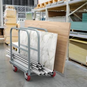 YITAHOME 2 In 1 Drywall Cart Heavy Duty, Folding Platform Carts With Wheels, Heavy Duty Platform Cart With Sides, Steel Panel Truck Carts With 4 Hand Drails 2200 LBS