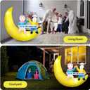 Dawdix 5FT Ramadan & Eid Mubarak Inflatable Decorations with LED Lights, Outdoor Ramadan Yard Decor with Crescent Moon & Replaceable Banners