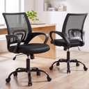 DUMOS Ergonomic Office Chair, Mid-Back Executive Desk Chair 2 Pack, 22.6" W x 23.62" D x 37.4" H