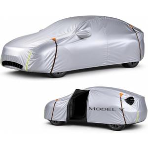 Wigoo Tesla Model Y Car Cover Accessories (20202026), Custom Fit All-Weather Outdoor, Waterproof UV Sun & Heat Protection, Ventilated Design, Windproof, Smooth Paint-Safe Lining, Charging Port Zipper