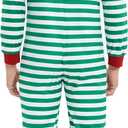 Veseacky Family Christmas Pajamas Matching Sets Adult Onesie Zipper Hooded Footed One-Piece Pjs Jumpsuits (X-Large, Men-green White Striped)