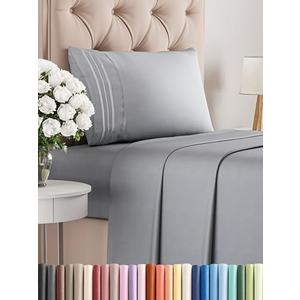 Twin Size 3 Piece Sheet Set - Comfy Breathable & Cooling Bed Sheets Set - Hotel Luxury Bedding for Women, Men, Kids, Teens, Boys & Girls - Deep Pockets, Soft and Wrinkle Free - Oeko-Tex - Steel Blue