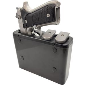 TacBox FS (Black, FS10: Over 1" Wide Handguns) (Large) - Full Size to SubCompact Handgun and Semi-Auto Pistols Mountable Fast Access Holster Box