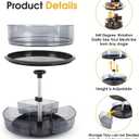2 Tier Medicine Cabinet Organizer, Rotary Turntable Organizer for Medicine and Vitamin Bottles, Under Sink Organizer for Medicine, Bathroom Cabinet Storage, Tray has Removable Dividers, Easy Assembly
