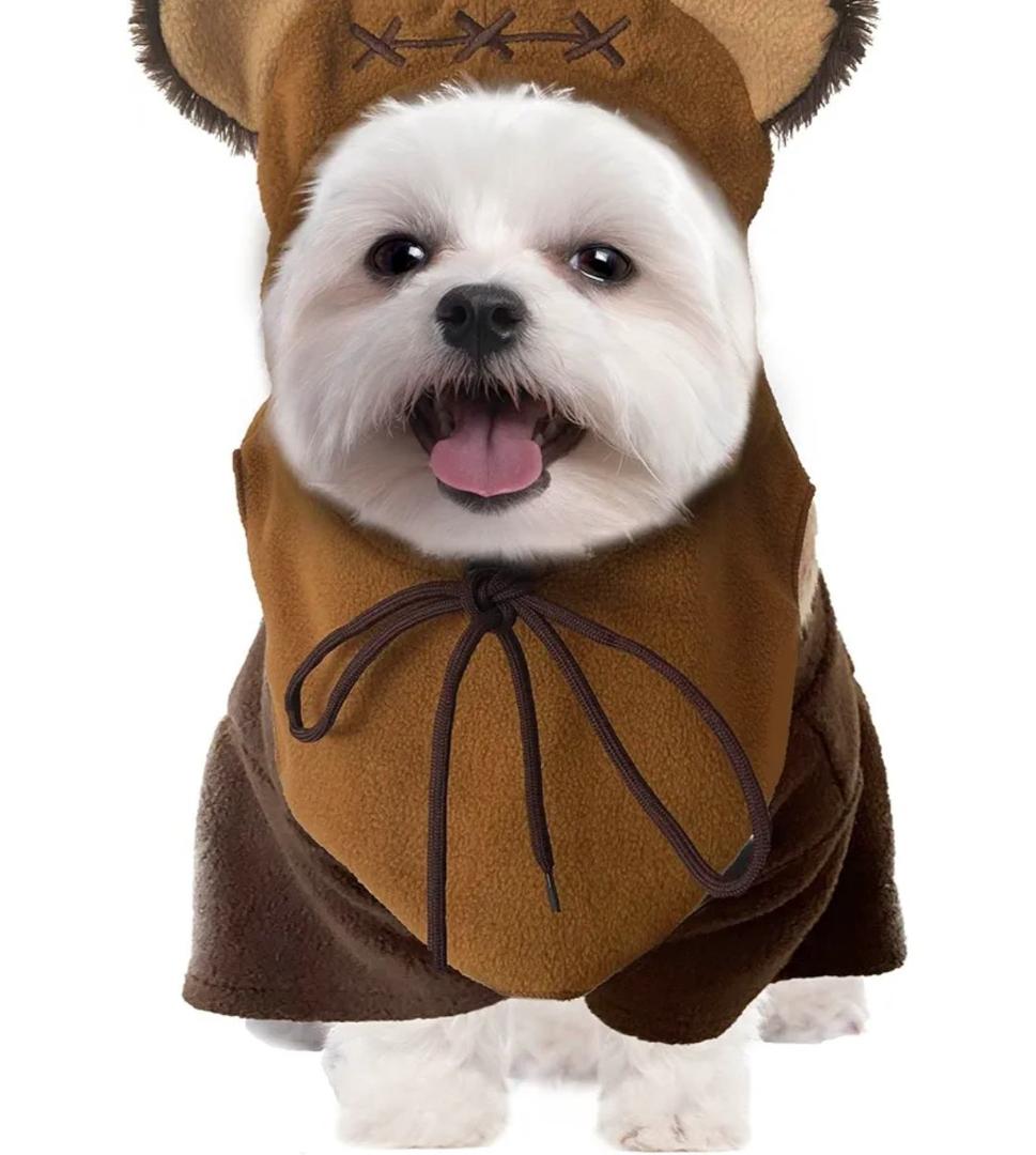 Bear Pet Costume Ears Hat Sweater Furry Clothes Cute Halloween Cosplay Costumes for Small Medium Large Dogs Cats (Medium)