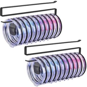 LWGFIO 2Pack Tumbler Lid Organizer, Kitchen Space-Saving Cup Holder, Organizers for Under Cabinet Storage, No Glue or Drilling Required (Black)