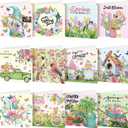 Saillong 12 Pack Spring Diamond Painting Greeting Card Kits Easter Diamond Art Cards with Envelopes Gnome Tulips Flowers 5d Rhinestones Painting Kits for Adults DIY Crafts Family Friend Spring Gifts