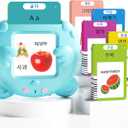 Korean and English Talking Flash Cards for Toddlers, 510 Sight Words Bilingual Learning Toys for Children, Autism Pocket Speech Therapy Toys, Korean Vocabulary Educational Flashcards