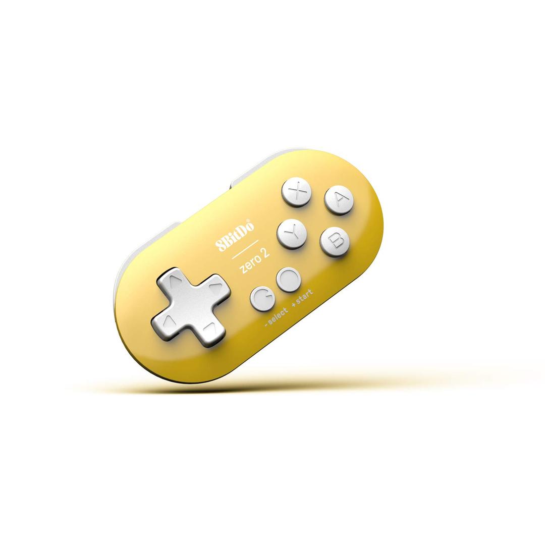 8Bitdo Zero 2 Bluetooth Gamepad Keychain Sized Mini Controller for Switch, Windows, Android, macOS & Raspberry Pi (Yellow Edition)