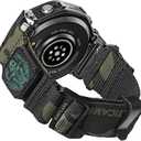 22mm Nylon Watch Band Compatible with Amazfit T-Rex 3, Military Patches Design, Rugged Quick Release Sports Replacement Watch Strap for Outdoor & Camping Running for Men Women