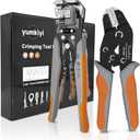 Wire Stripper and Crimping Tool Kit,AWG 24-10 Automatic Stripper Tool with AWG 28-16 Ratchet Wire Crimper For Open Barrel Connectors