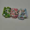 wegreeco Luxury Washable Reusable Dog Diapers (Stylish Pattern) - Female Dog Diapers, Doggie Diapers, 3 Pack (Floral, Medium) (Medium (12"-15" Waist))