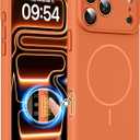 Magnetic for iPhone 17 Pro Max Case, Compatible with MagSafe, Integrated Silicone Camera Control Cover Protection, 3.0mm Thicken Silicone Phone Cover for 17 ProMax 6.9", Orange