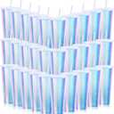Ahongwenxi 30 Pack Iridescent Plastic Cups with Lids and Straws, 24 oz Disposable Plastic Tumblers Iced Coffee Cups Travel Mug Cup for Juices Birthday Bachelorette Party Wedding (Iridescent,24 oz)